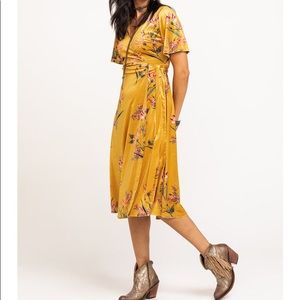 Flying Tomato Floral V-Neck Wrap Dress